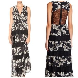 MRSP $698 NWT Alice + Olivia Southern Blossom maxi dress lace floral Christmas